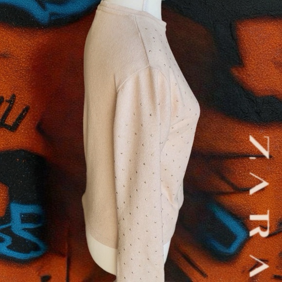 Zara Beige Women's Crew Neck Sweater - Picture 5 of 10